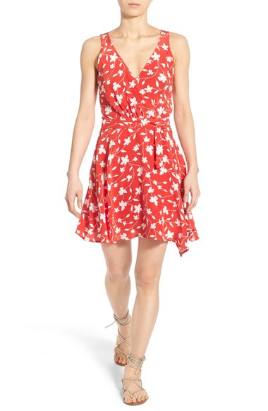 Amour Vert 'Brandy' Silk Wrap Dress Pop Flower wrap dresses for the kentucky derby 2016 