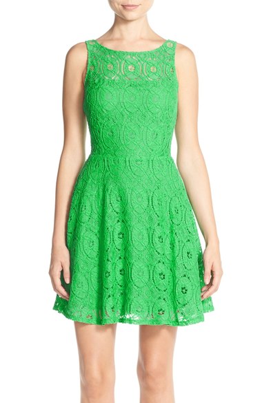 BB Dakota 'Renley' Lace Fit & Flare Dress (Nordstrom Exclusive) Green Envy Nordstrom nordstrom half yearly sale for women
