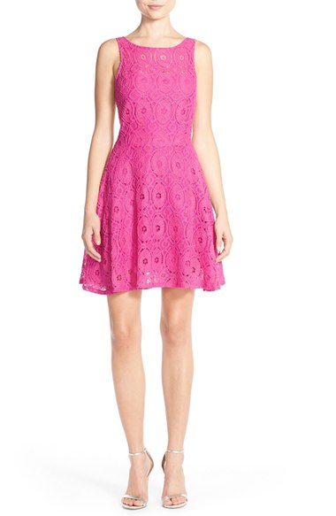 BB Dakota 'Renley' Lace Fit & Flare Dress (Nordstrom Exclusive) Hula Pink  lace sundresses spring summer 2016
