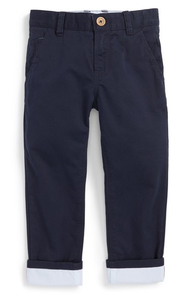 BOSS Kidswear Twill Chino Pants (Little Boys & Big Boys) Navy Blue Nordstrom designer clearance sale for kids