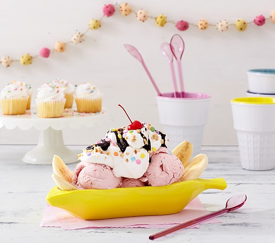 Banana Split Bowl Fire and Creme Pottery Barn Kids