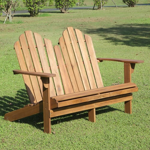 Beachcrest Home Darby Wood Garden Adirondack Double Bench wayfair patio furniture sale