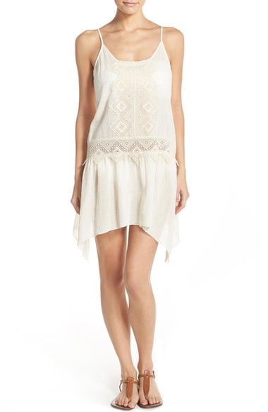 Becca Cotton Crocheted Lace Cover-Up Slipdress Sandy beach cover-ups