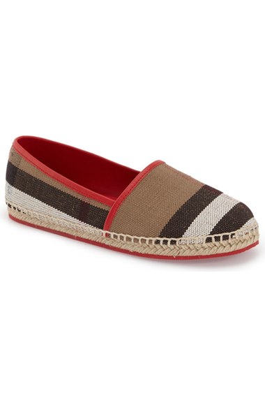 Burberry 'Peckfield' Espadrille Slip-On (Toddler & Little Kid) Parade Red Nordstrom Designer Clearance Sale for Kids