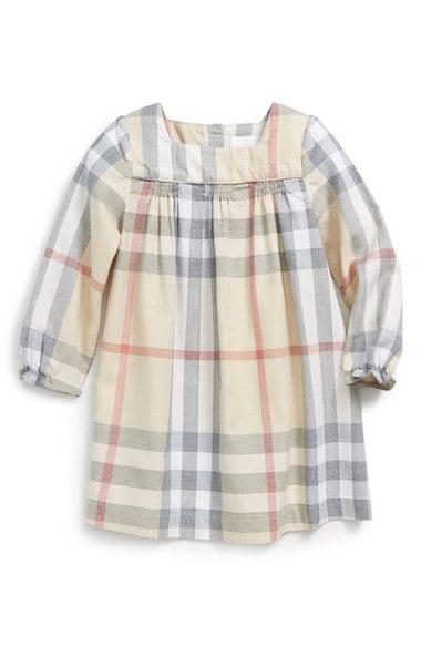 Burberry 'Raegan' Dress (Baby Girls) Pale Stone Nordstrom nordstrom designer clearance sale for kids