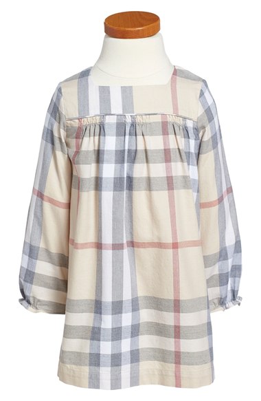 Burberry 'Raegan' Dress (Toddler Girls) Pale Stone Nordstrom nordstrom half yearly sale for kids girls of all ages