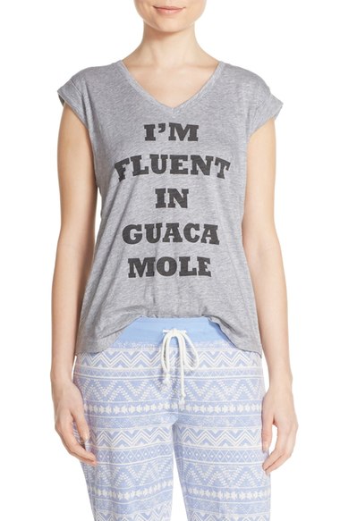 COZY ZOE 'I'm Fluent In Guacamole' Graphic Tee Heather Grey Nordstrom