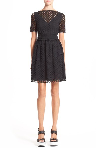 Carven Eyelet Dress Noir Black eyelet dresses for spring 2016