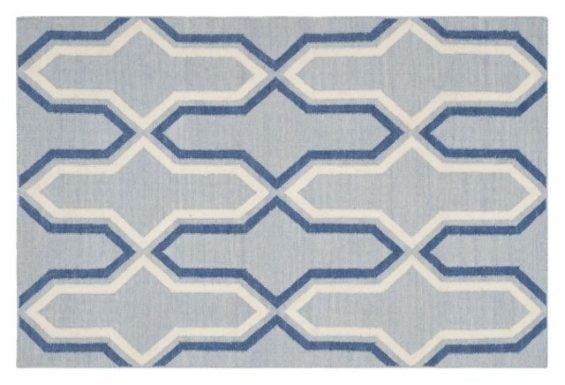 Celeste Dhurrie Rug, Blue One Kings Lane one kings lane rug blowout sale memorial day weekend