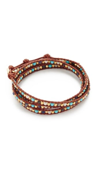 Chan Luu Beaded Wrap Bracelet Blue Mix/Natural Brown Shopbop Surprise Sale