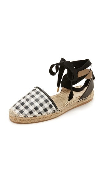 Club Monaco Vonna Espadrille Flats Black White Gingham espadrille flats for spring 2016