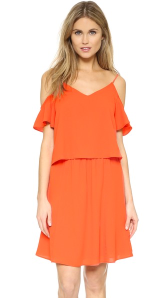 Cooper & Ella Selin Cold Shoulder Dress Tangerine cold shoulder dresses spring 