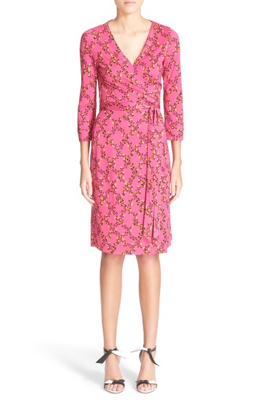 Diane von Furstenberg 'New Julian Two' Floral Print Silk Wrap Dress Shalamar Trellis Pink wrap dresses for the kentucky derby 2016 