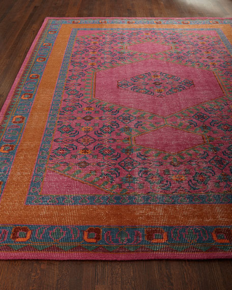 Diantha Rug, 8' x 11' Blue Pink Neiman Marcus neiman decor and rug sale may 2016