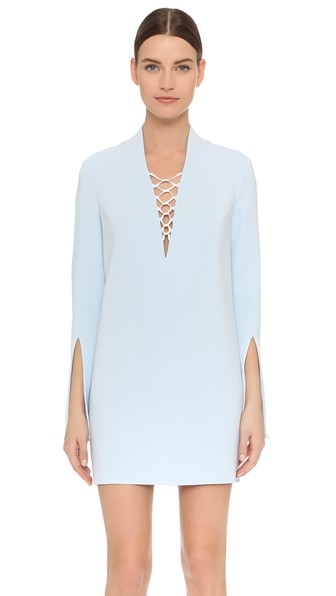 Dion Lee Mesh Laced Lace-Up Dress Sky Blue lace-up dresses spring 2016