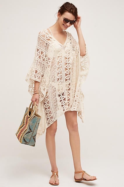 Eberjey Nora Crocheted Cover-Up Neutral Sage Green beach cover-ups memorial day weekend summer vacation