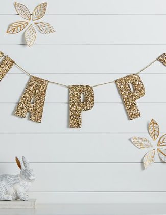 Emily & Meritt Gold Sequin Letters & Garlands Pottery Barn Kids pottery barn kids extra 15% off clearance sale