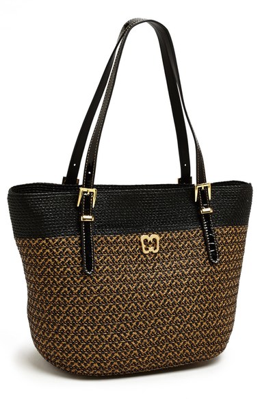 Eric Javits Squishee® Tote Antique Black Patent trendy straw totes summer 2016