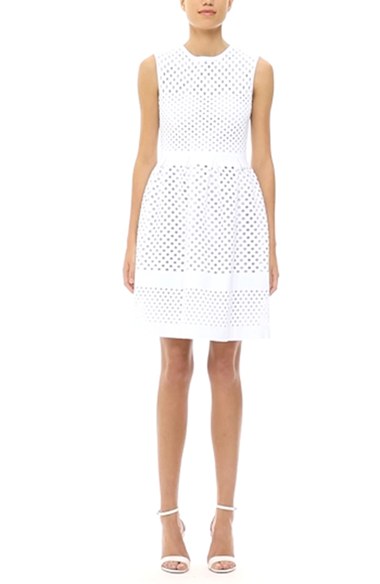 Fendi Cutout Pleated Fit & Flare Dress White Nordstrom nordstrom designer clearance sale for women