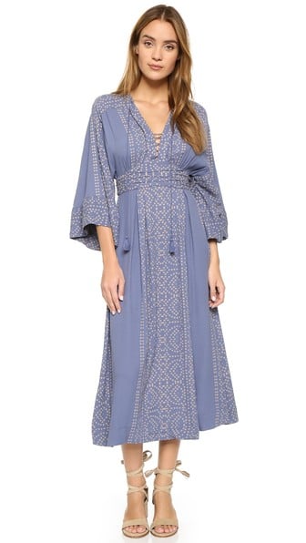 Free People Modern Kimono Lace-Up Maxi Dress Denim Combo lace-up dresses spring 2016