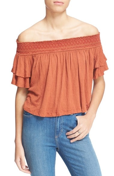Free People 'Santorini' Off the Shoulder Top Copper Nordstrom nordstrom half yearly sale for women
