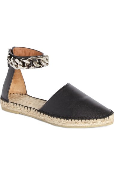 Givenchy Chain Detail d'Orsay Espadrille Flat (Women) Black espadrille flats for spring 2016