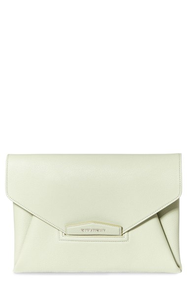 Givenchy 'Medium Antigona' Leather Envelope Clutch Aqua Green Nordstrom nordstrom designer clearance sale for women