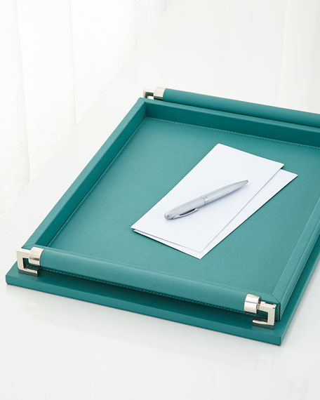 Global Views Turquoise Tray Leather Neiman Marcus neiman decor and rug sale may 2016