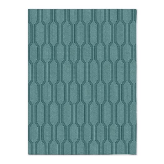 Honeycomb Textured Rug - Lapis West Elm west elm rug sale