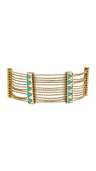House of Harlow 1960 Peak to Peak Chain Bracelet Gold Turquoise Shopbop Surprise Sale