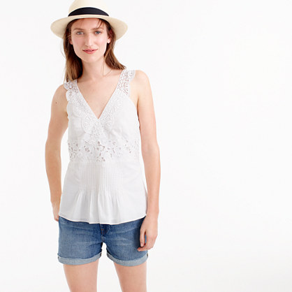 J.Crew COLLECTION EMBROIDERED SUMMER TOP item f2751 White memorial day weekend sales
