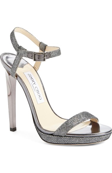 Jimmy Choo 'Claudette' Ankle Strap Platform Sandal (Women) Anthracite Glitter Nordstrom nordstrom designer clearance sale for women