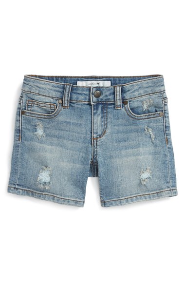 Joe's Distressed Rolled Cuff Denim Shorts (Toddler Girls & Little Girls) Mikyato Nordstrom nordstrom half yearly sale for kids girls of all ages