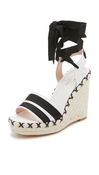 Kate Spade New York Danah Wedge Sandals White Black Shopbop memorial day weekend sales