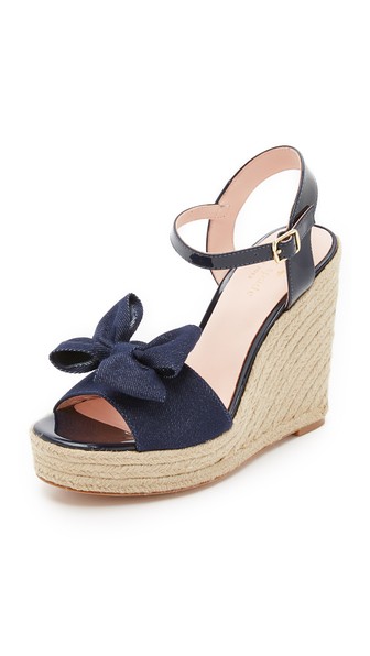 Kate Spade New York Darya Espadrille Wedge Sandals Bow Detail Blue Shopbop shopbop memorial day sale 
