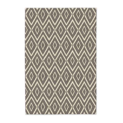 Kite Wool Kilim - Platinum West Elm west elm rug sale