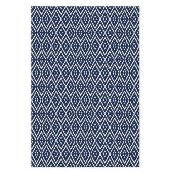 Kite Wool Kilim - True Blue West Elm west elm rug sale