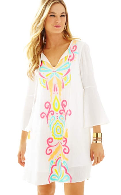 LIlly Pulitzer ELLIE TUNIC DRESS Multi Too Much Bubbly Embroidery tunic dresses for spring 2016