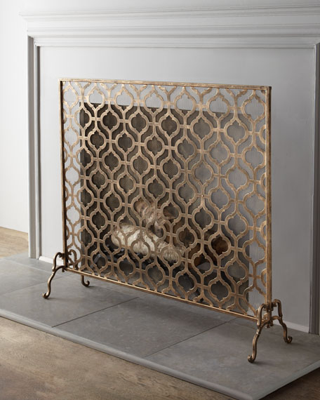 Lexington Single-Panel Iron Fireplace Screen Neiman Marcus neiman decor and rug sale may 2016