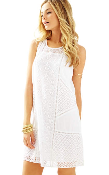 Lilly Pulitzer GINNY SHIFT DRESS Resort White Lace Mix lilly pulitzer memorial day gifts event