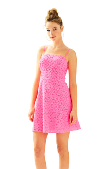 Lilly Pulitzer JENNILEE LACE SUNDRESS Kir Royal Pink Trellis Lace lace sundresses spring summer 