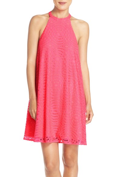 Lilly Pulitzer® 'Quinn' Lace A-Line Dress Kir Royal Pink Knotty Lace lace sundresses spring summer