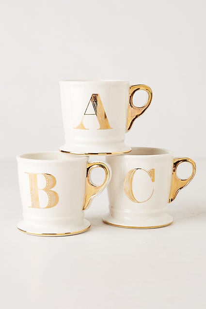 Limited Edition Golden Monogram Mug anthropologie mother's day weekend sale