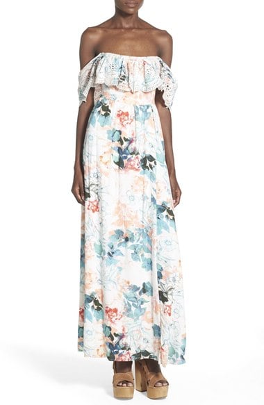 Lovers + Friends 'Anemone' Floral Print Eyelet Maxi Dress eyelet dresses for spring 2016