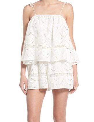 Lovers + Friends 'Kayla' Crochet Cotton Romper Ivory eyelet rompers nordstrom