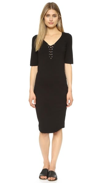MONROW Lace Up Dress Black lace-up dresses spring 2016