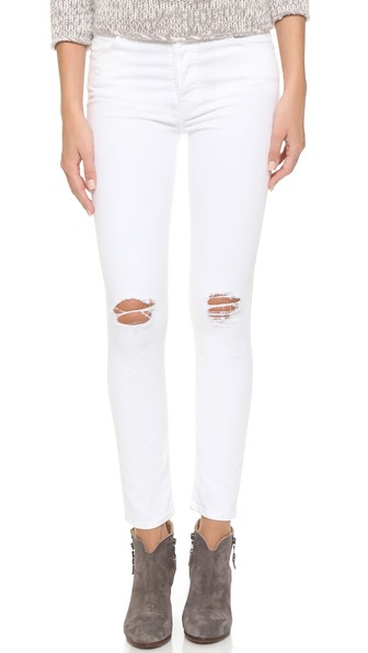 MOTHER The Stunner Ankle Jeans Stayin' Cool White Shopbop shopbop memorial day sale 
