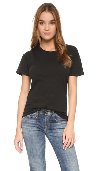 Madewell Whisper Crew Neck Tee True Black Optic White Heather Pewter Shopbop shopbop memorial day sale 