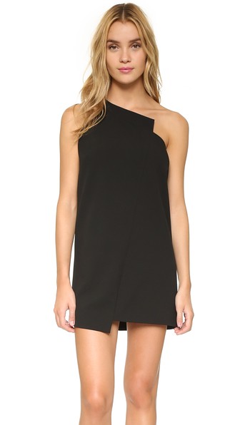 Mason by Michelle Mason One Shoulder Shift Dress Black shift dresses for the kentucky derby