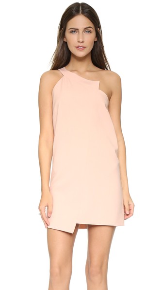 Mason by Michelle Mason One Shoulder Shift Dress Blush Pink shift dresses for the kentucky derby